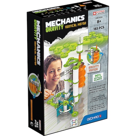 Geomag Mechanics Gravity, Vertical Motor, Recycled Plastic, 183 Pieces Per Set 764